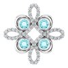 14K White Blue Zircon and .17 CTW Diamond Clover Pendant Ref 14131466
